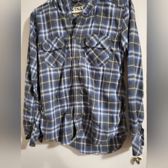 TNA Flannel Plaid with Hoodie - Picture 1 of 4
